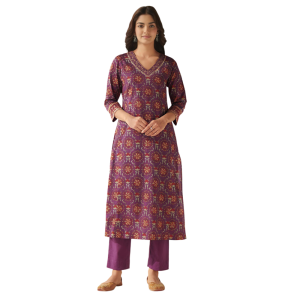 Digital Printed Elbow Sleeves Kurti for Women's (Pack of 1)