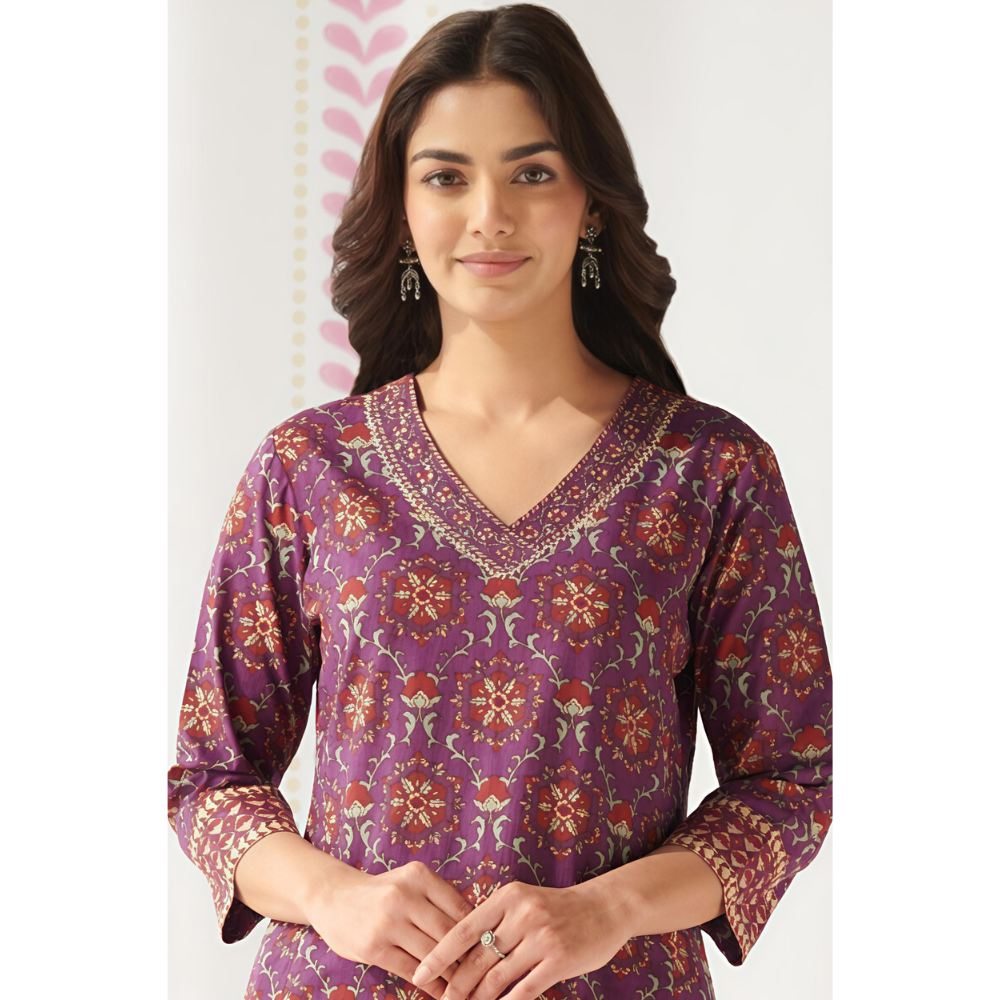 Digital Printed Elbow Sleeves Kurti for Women's (Pack of 1)
