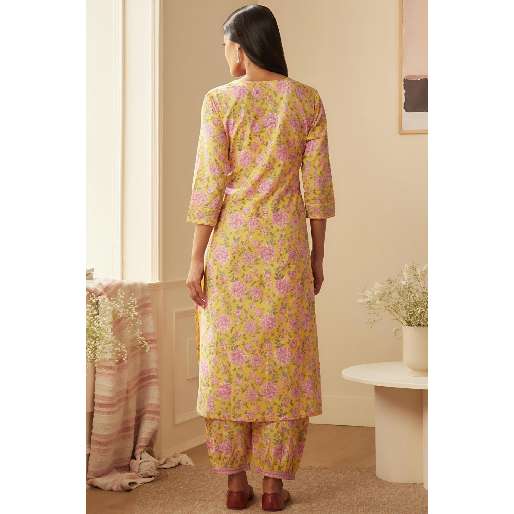 Women's Cotton Printed Straight Kurta Set (Pack of 1)