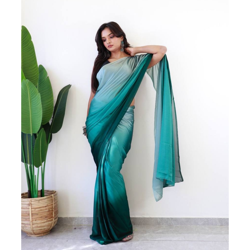 Ready to Wear Soft Rangoli Silk Saree for Women's (Pack of 1)