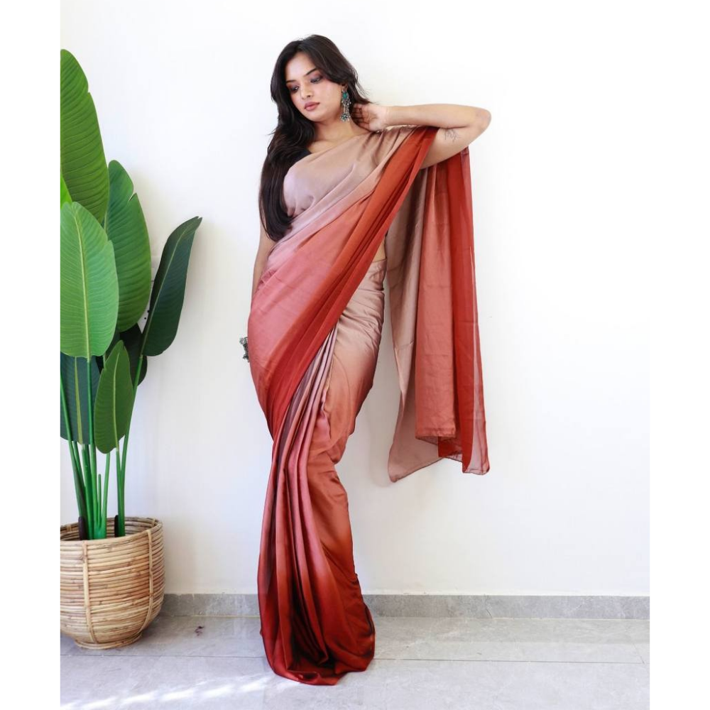 Ready to Wear Soft Rangoli Silk Saree for Women's (Pack of 1)