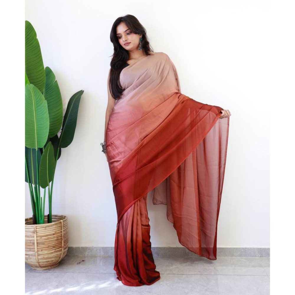 Ready to Wear Soft Rangoli Silk Saree for Women's (Pack of 1)
