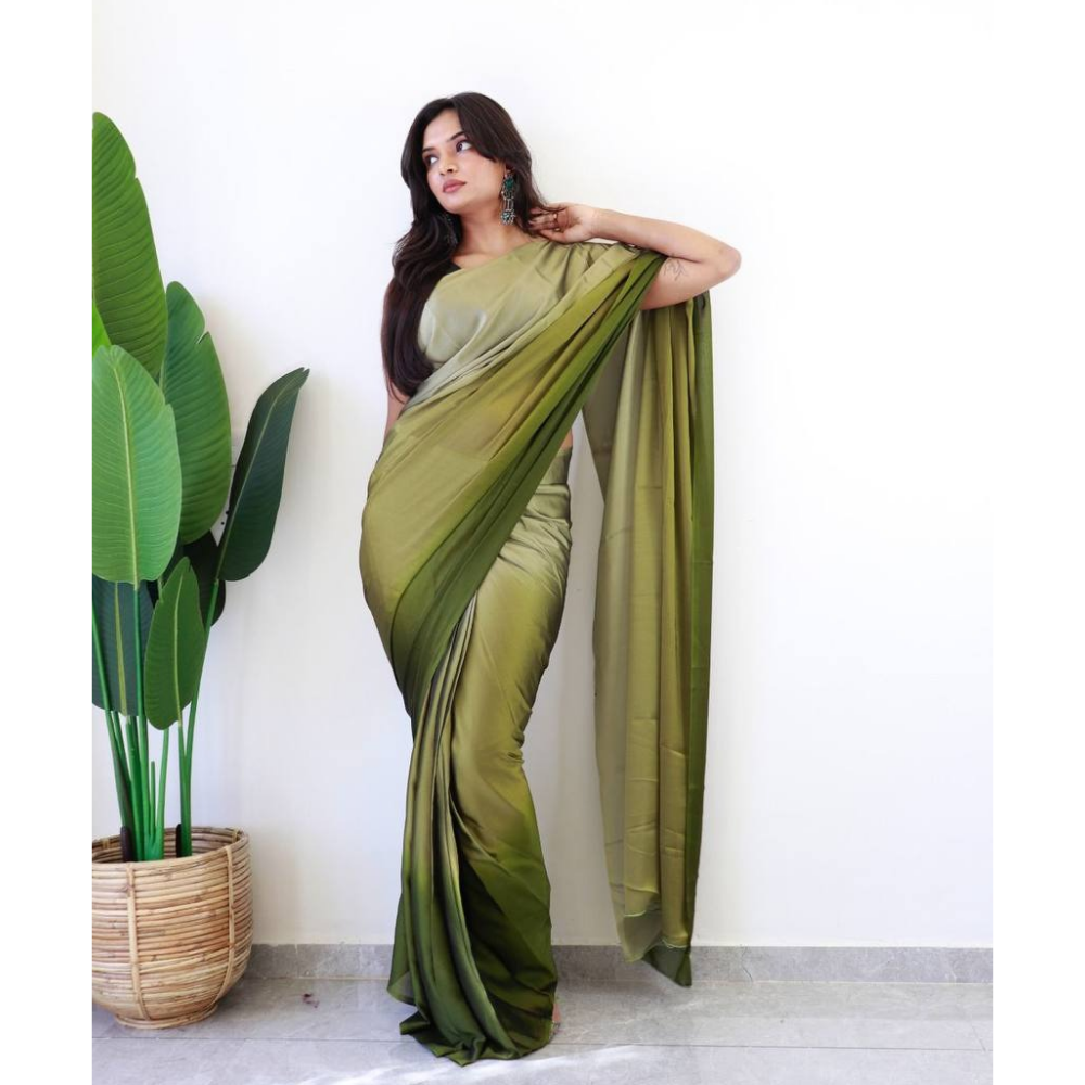 Ready to Wear Soft Rangoli Silk Saree for Women's (Pack of 1)