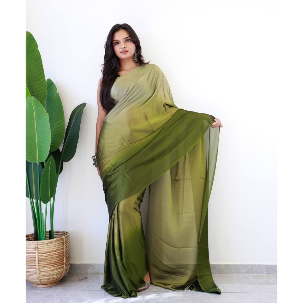 Ready to Wear Soft Rangoli Silk Saree for Women's (Pack of 1)