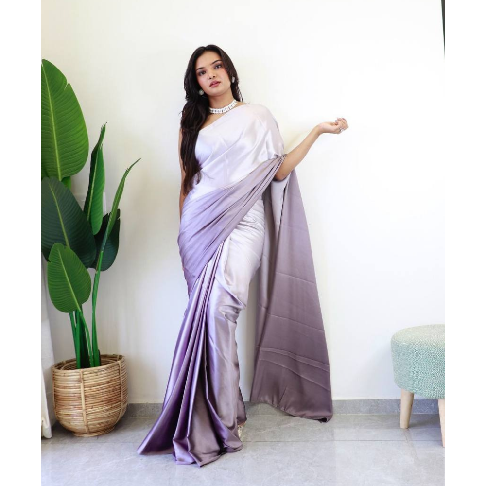 Ready to Wear Soft Rangoli Silk Saree for Women's (Pack of 1)
