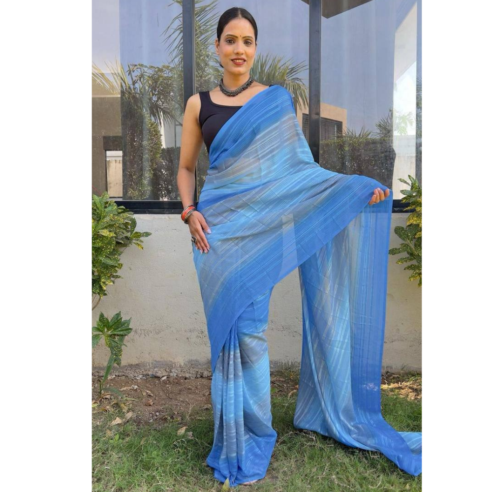 Premium Soft Georgette Ready to Wear Saree for Women (Pack of 1)