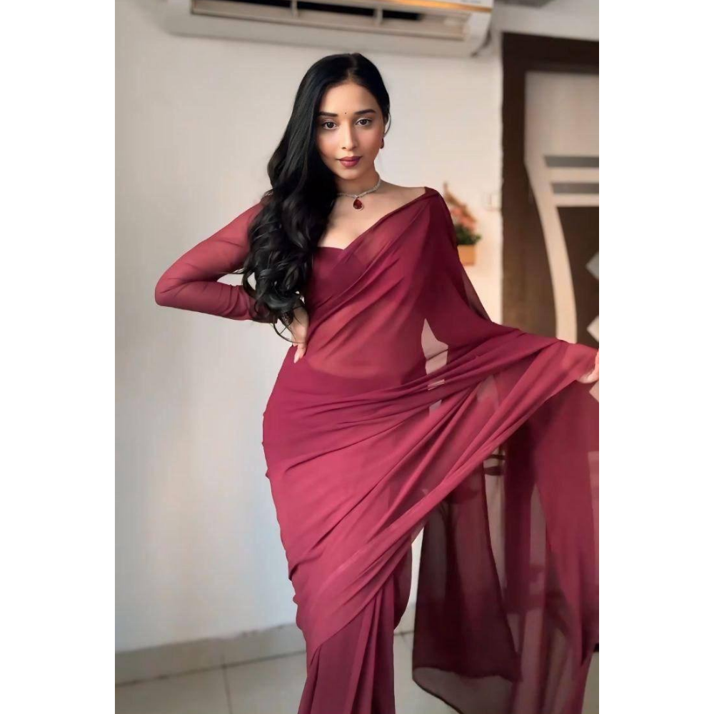 Women's Stylish Ready to Wear Silk Saree (Pack of 1)