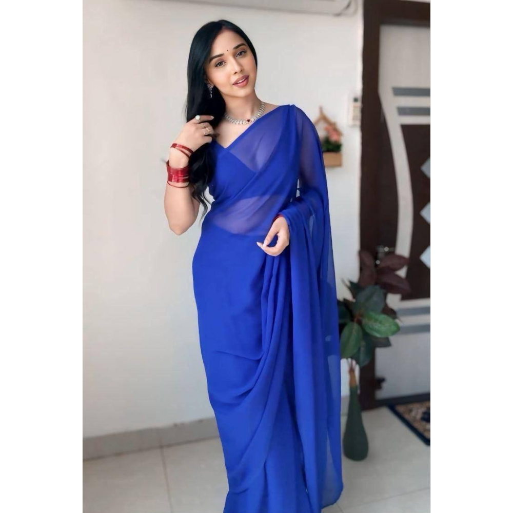 Women's Stylish Ready to Wear Silk Saree (Pack of 1)