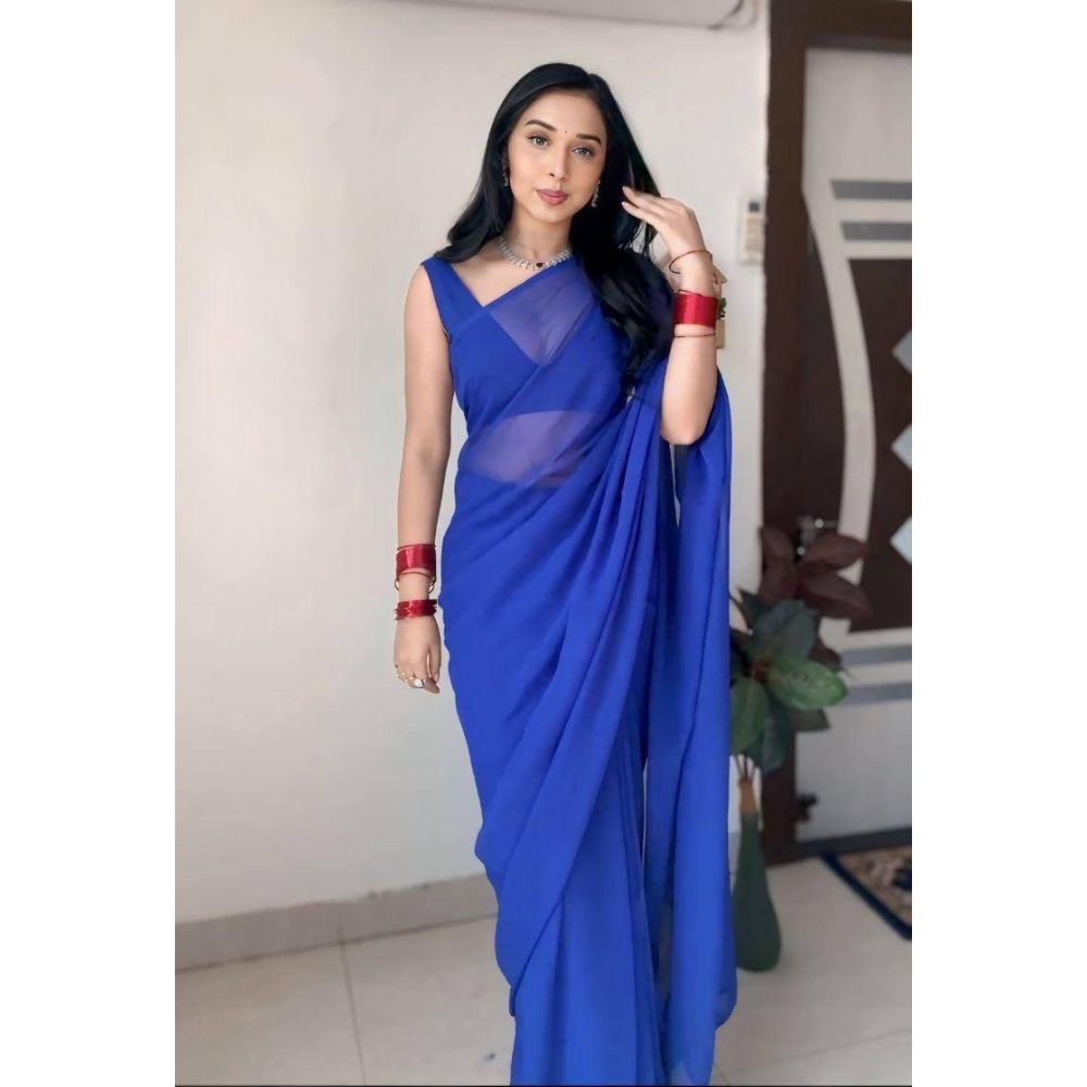Women's Stylish Ready to Wear Silk Saree (Pack of 1)