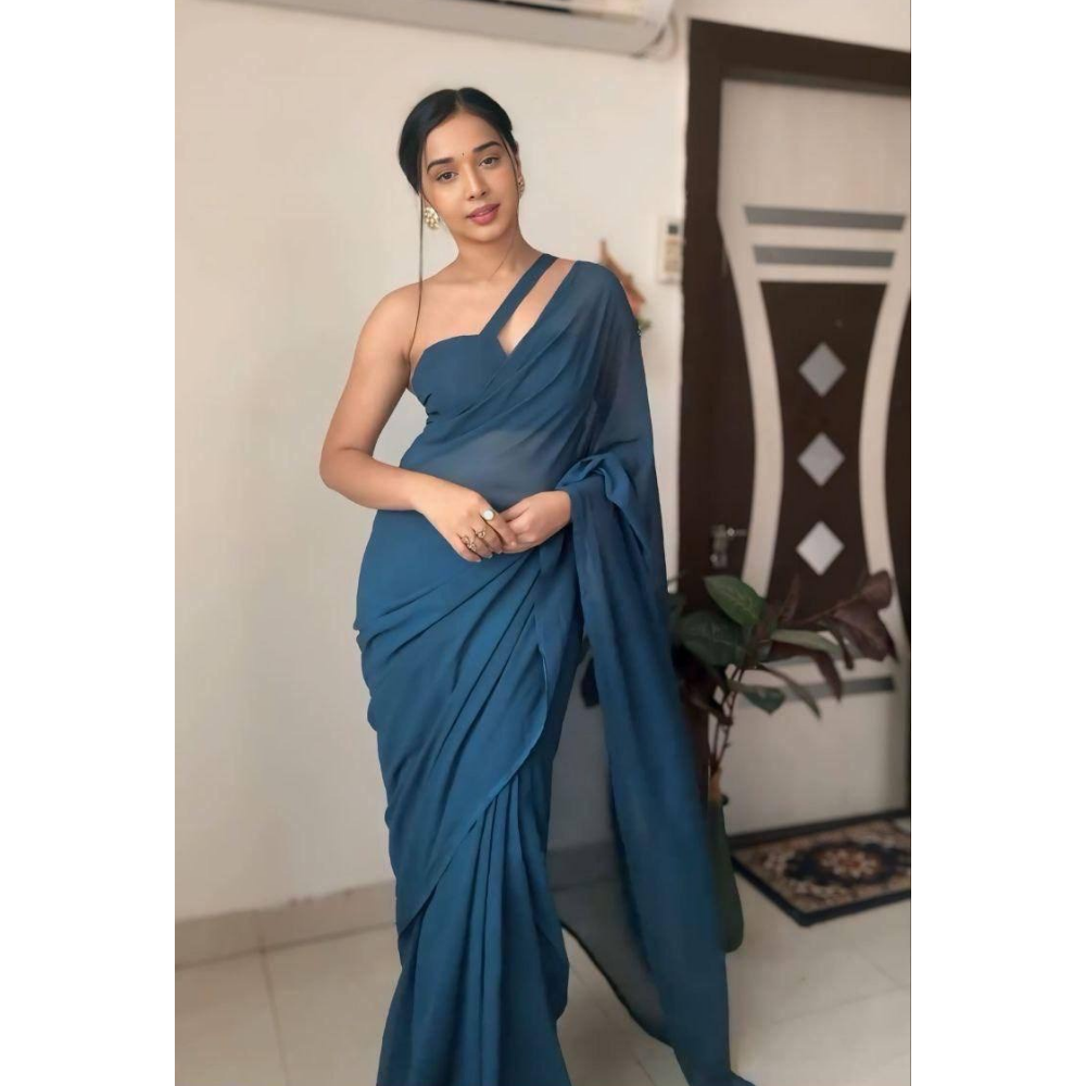 Women's Stylish Ready to Wear Silk Saree (Pack of 1)