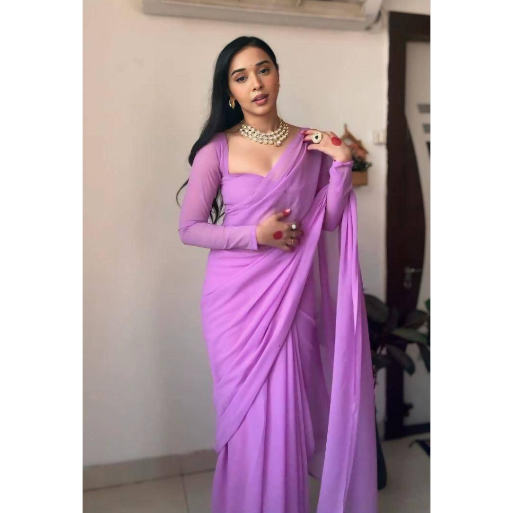 Women's Stylish Ready to Wear Silk Saree (Pack of 1)