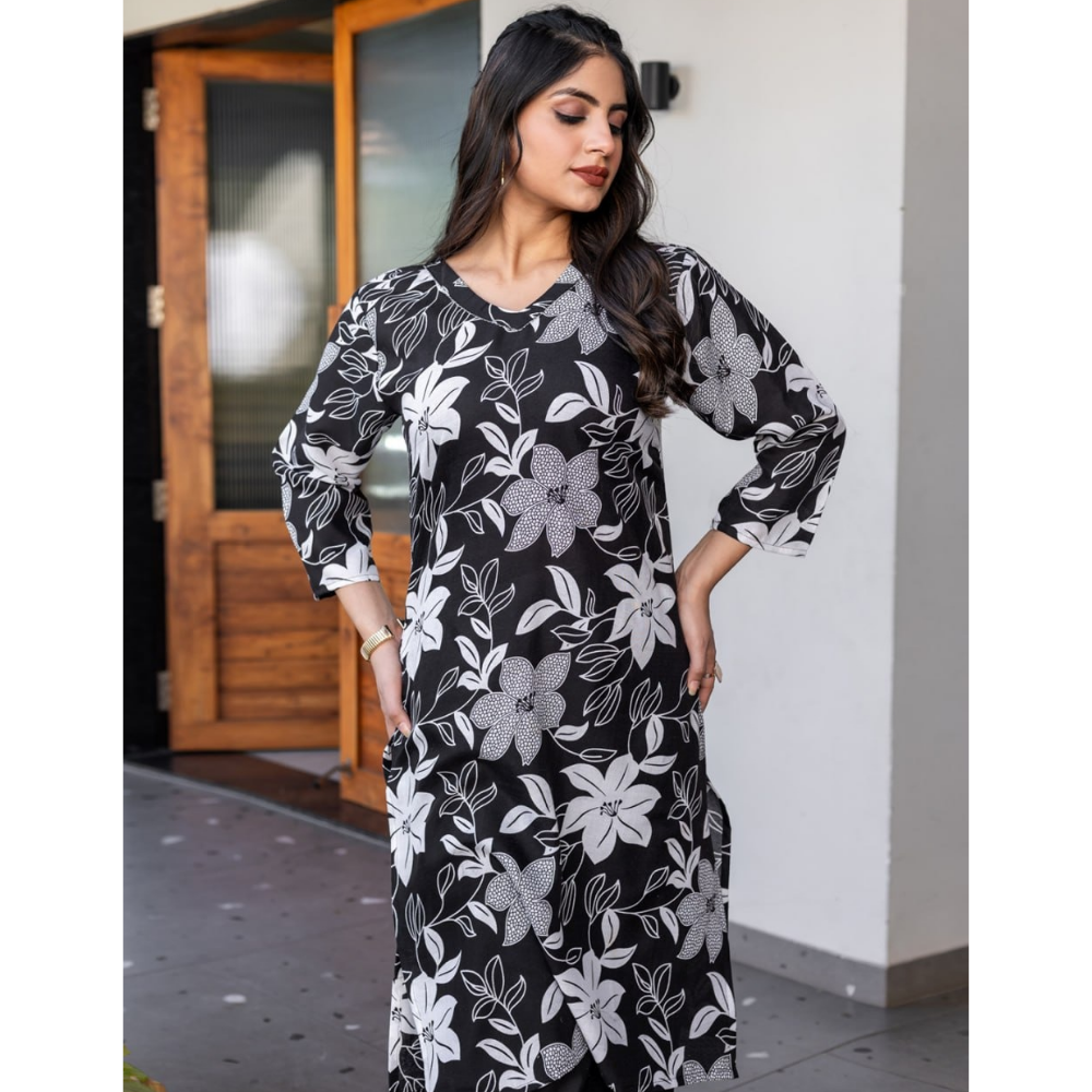 Women's Cotton Blend Kurta Pant Set (Pack of 1)