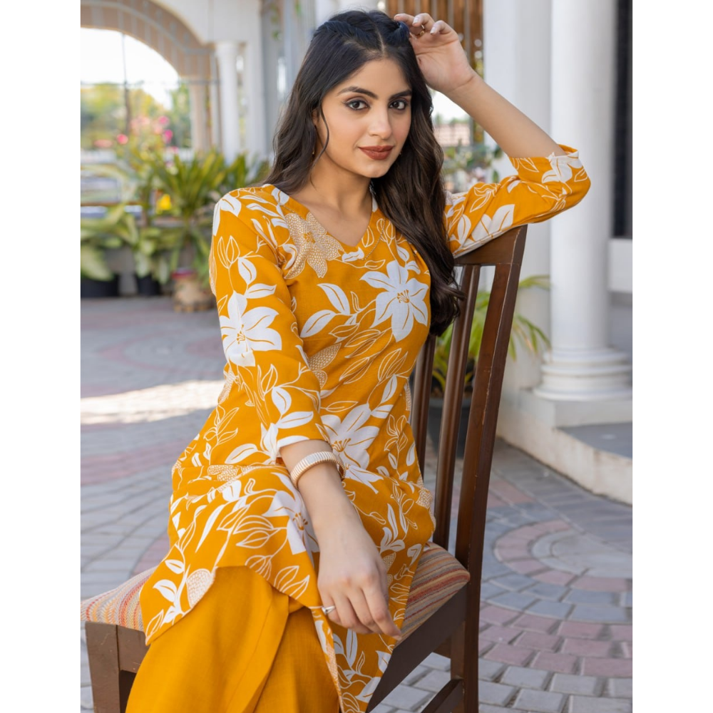 Women's Cotton Blend Kurta Pant Set (Pack of 1)