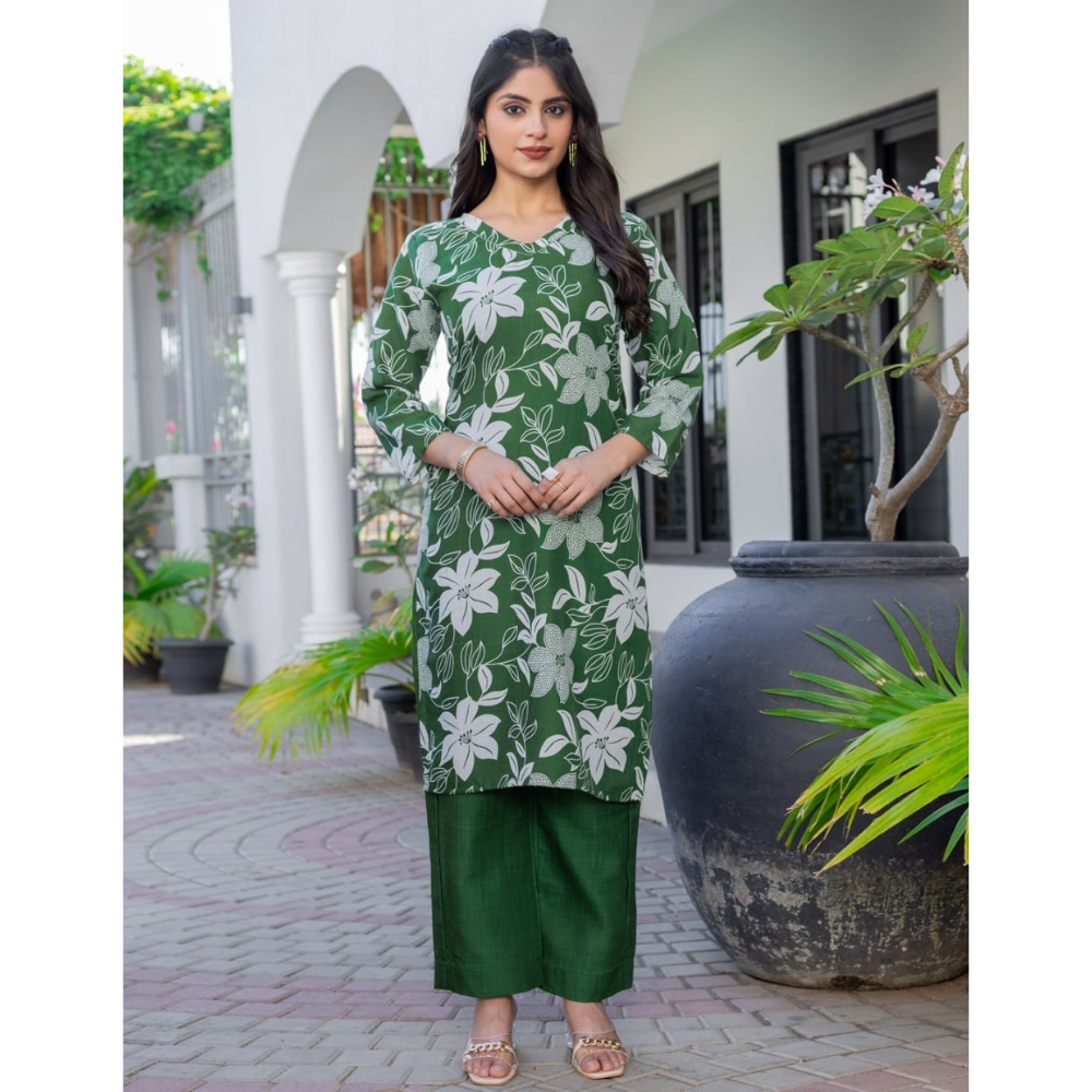 Women's Cotton Blend Kurta Pant Set (Pack of 1)