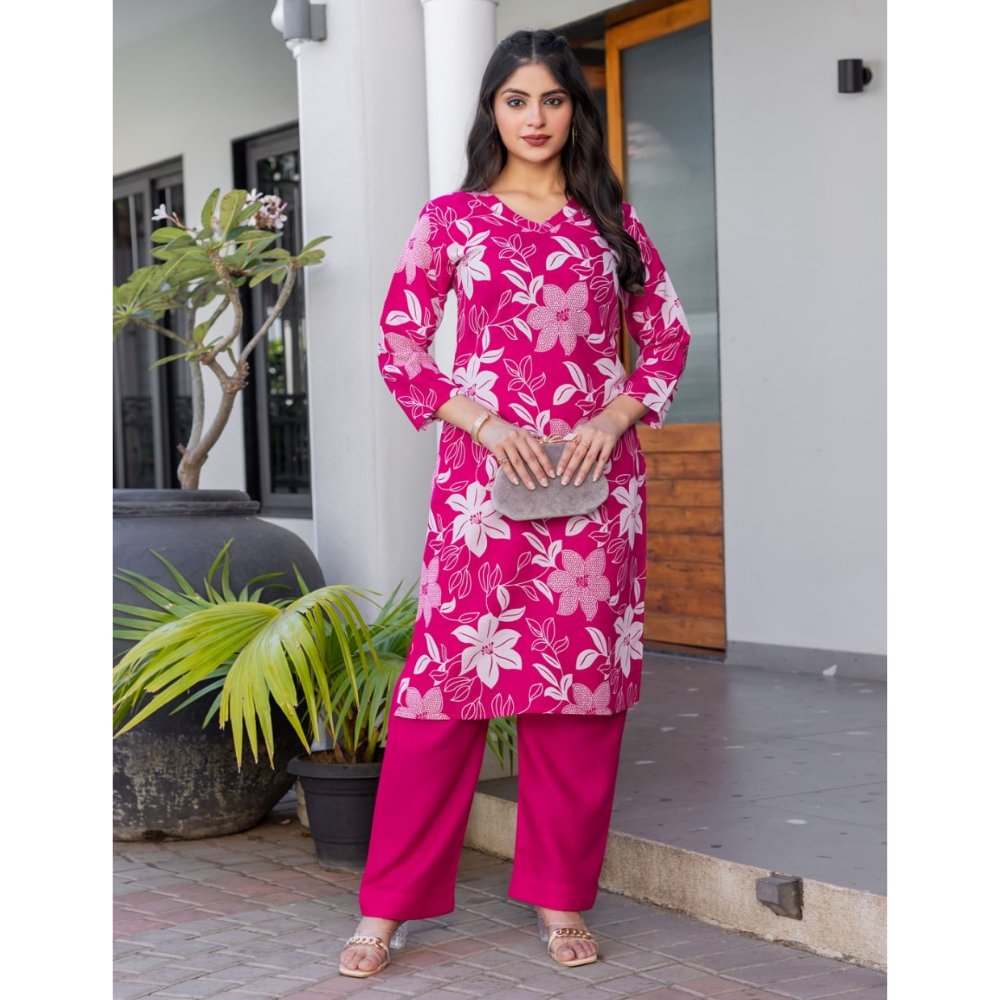 Women's Cotton Blend Kurta Pant Set (Pack of 1)
