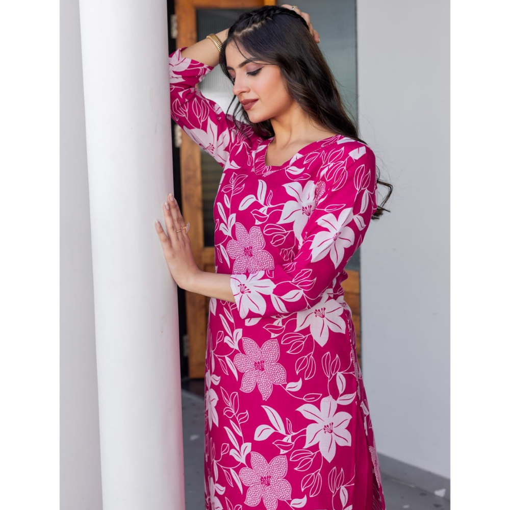 Women's Cotton Blend Kurta Pant Set (Pack of 1)