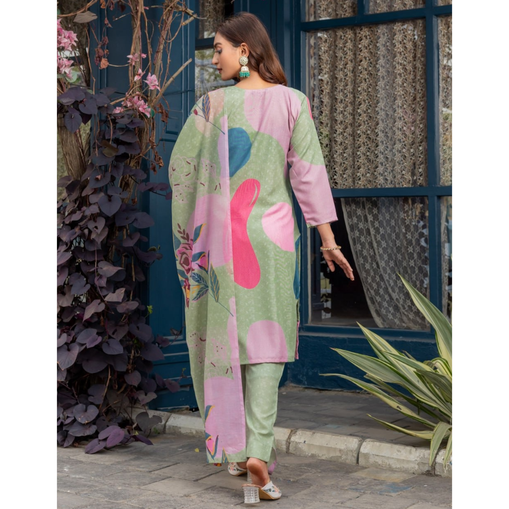 Women's Cotton Blend Kurta with Dupatta Set (Pack of 1)