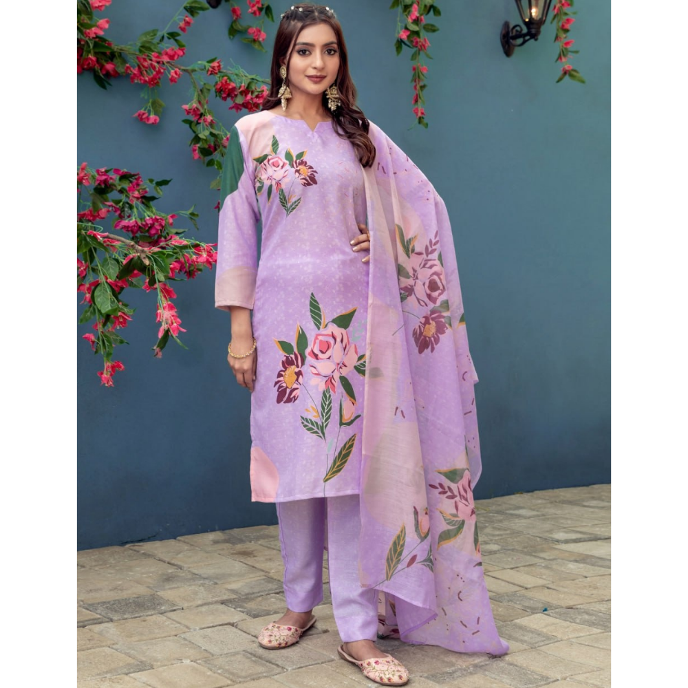 Women's Cotton Blend Kurta with Dupatta Set (Pack of 1)
