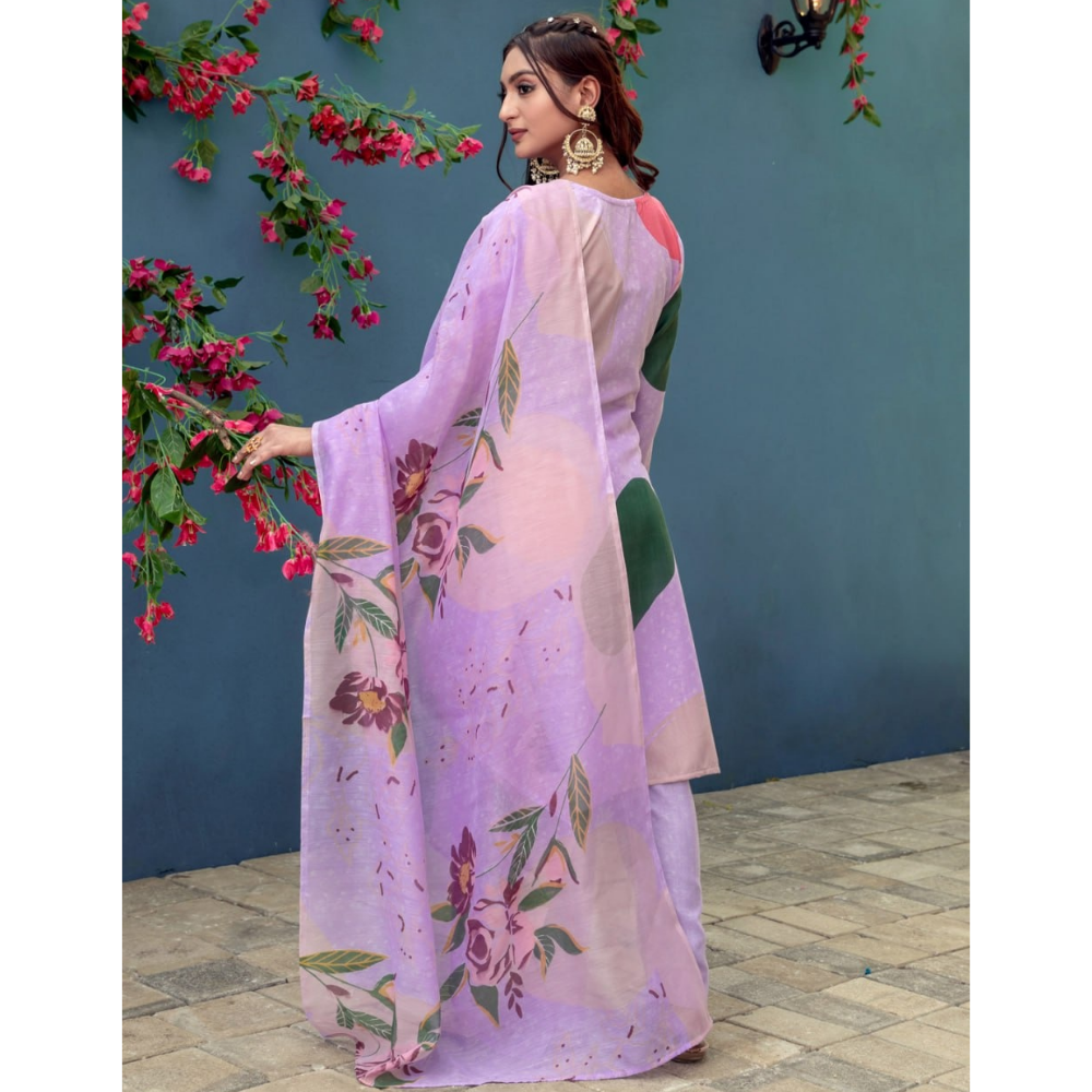 Women's Cotton Blend Kurta with Dupatta Set (Pack of 1)