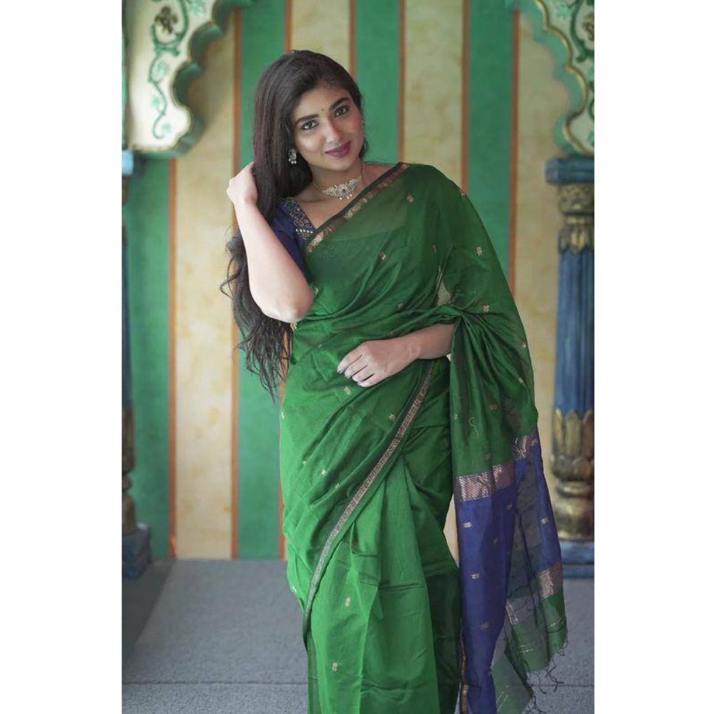 Women's Premium Soft Cotton Linen Saree (Pack of 1)