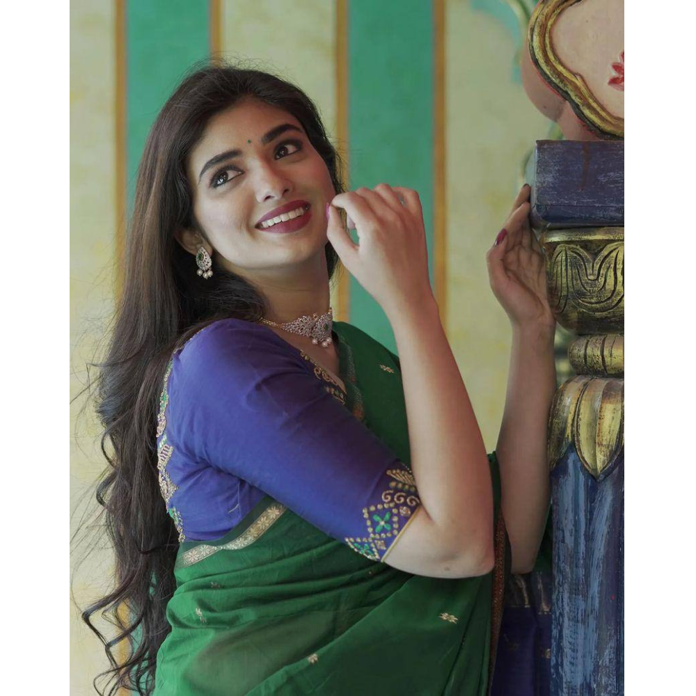 Women's Premium Soft Cotton Linen Saree (Pack of 1)