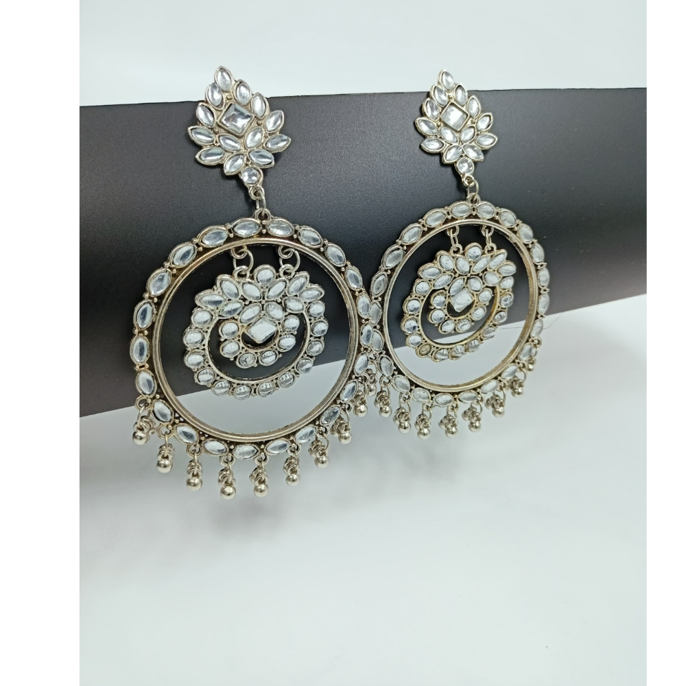 Fancy Alloy Silver Color Earrings