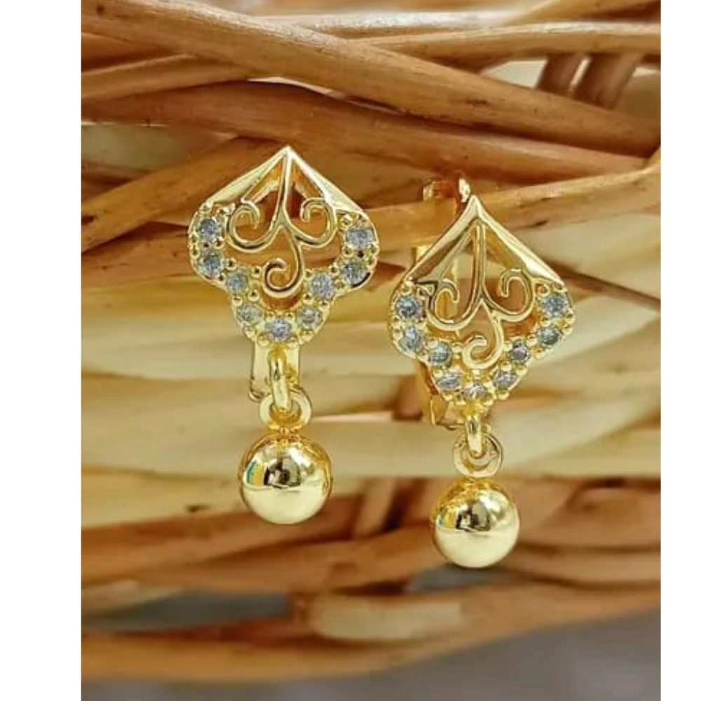 Brass Fashionable Stud Earrings Pair