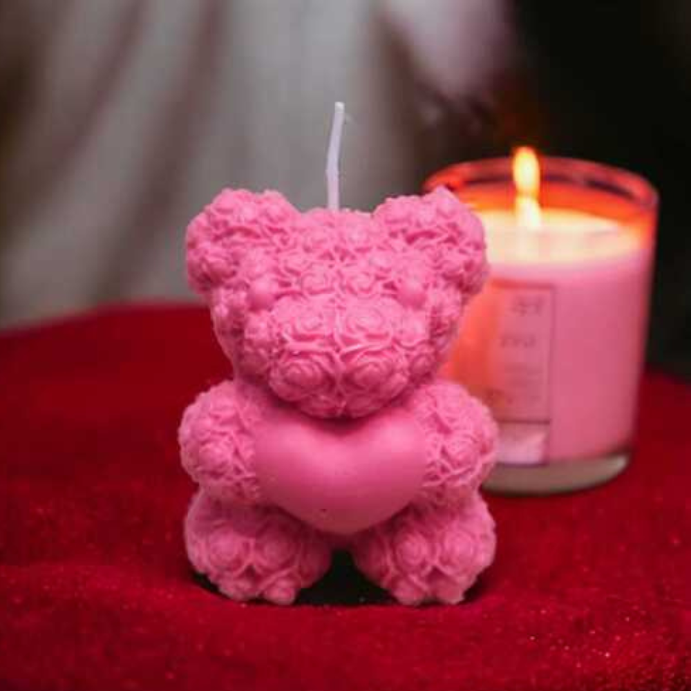Teddy Bear Candle Valentine's Day Bear Candle Gift For Valentines Day Candle (Pack of 1)
