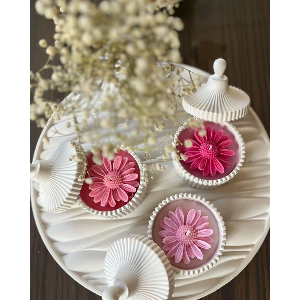 Daisy Jar Candle 100% Soy Wax Candle Hand Poured Candle Aromatherapy Candle (Pack of 3)