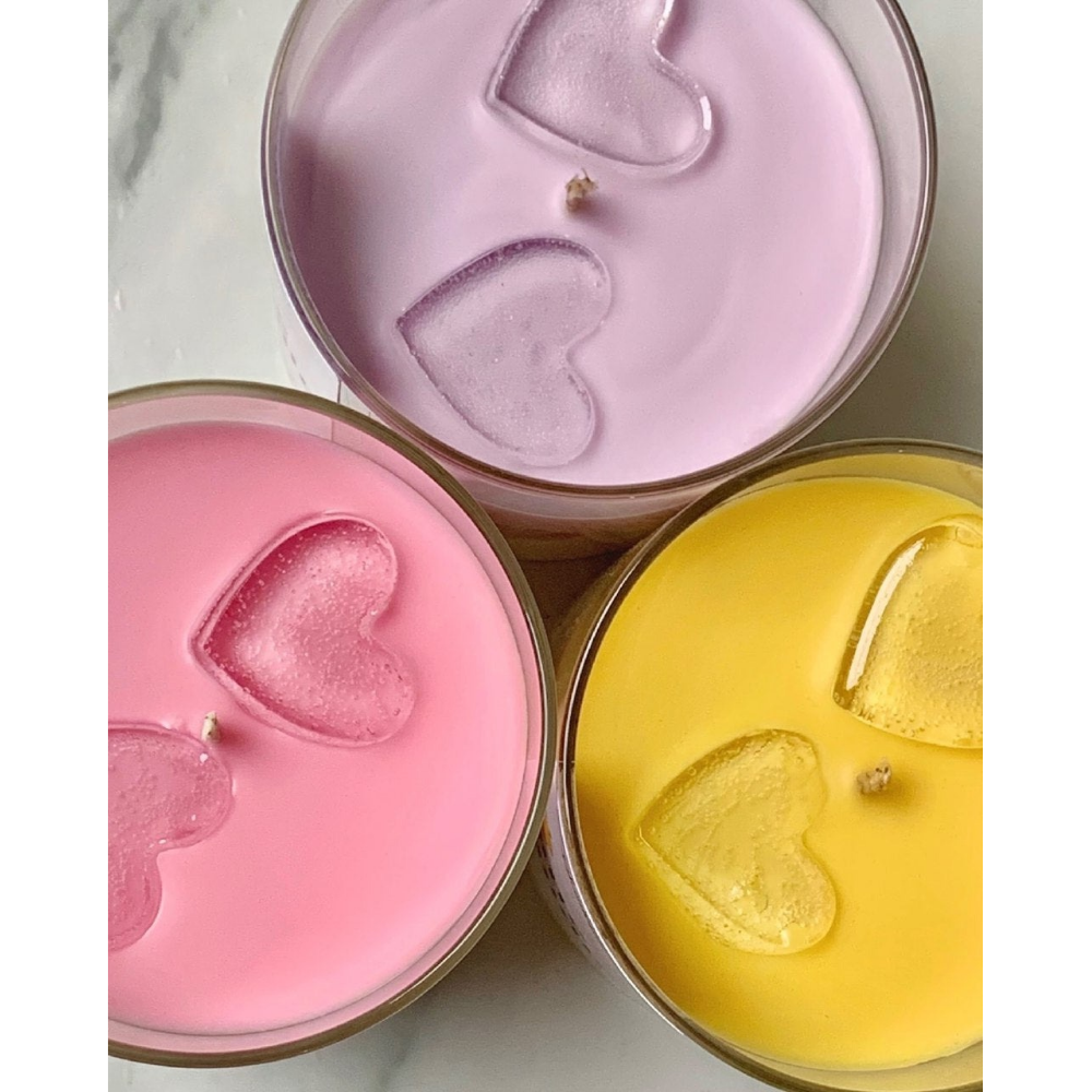 Valentine Special Fruit Latte Candle Jar Candle Heart candle (Pack of 1)