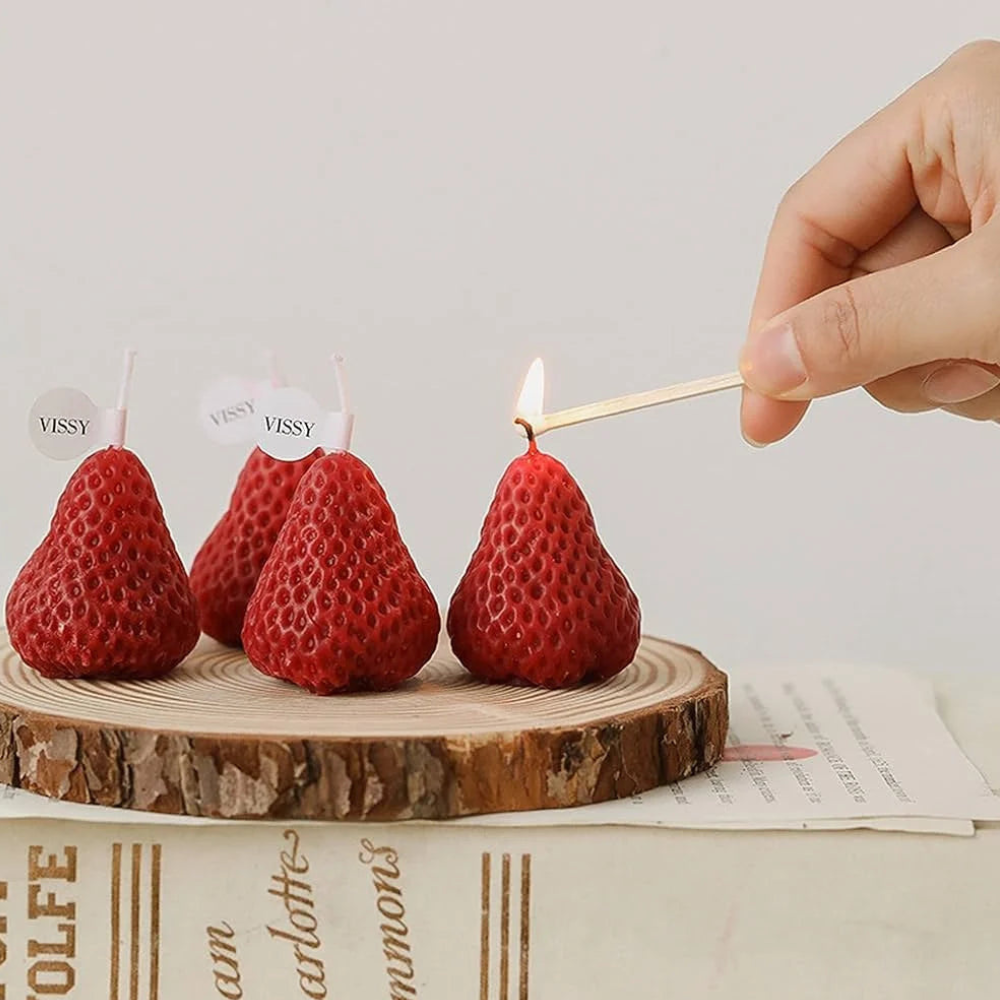 Strawberry Candles (Pack of 12)