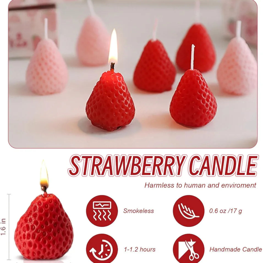 Strawberry Candles (Pack of 12)
