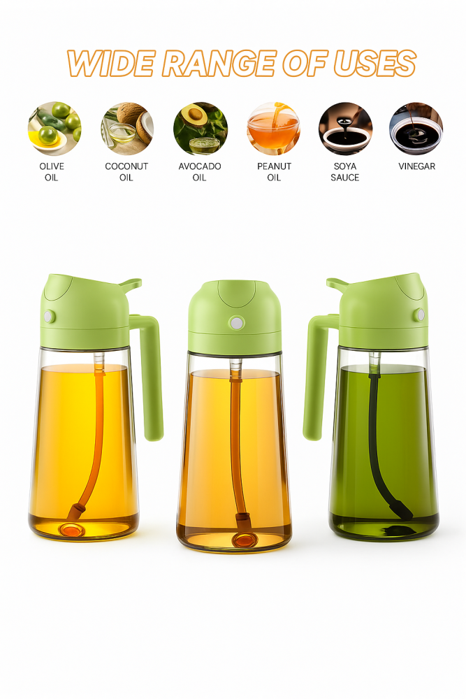 ROYAL EAGLE 2-in-1 Oil Dispenser Bottle | Pour & Spray Function | Leak-Proof  Oil Sprayer for Cooking, BBQ, Salad | 500ml Capacity
