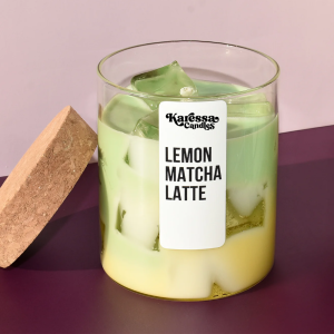 Iced Lemon Matcha Latte Scented Handmade Candle (Pack of 1)