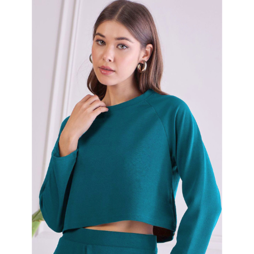 Woman Stylish Cotton Blend Round Neck Co-ords Set ( pack of 1 )