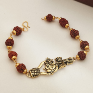 Divine Sun Motif Ganesha Rudraksha Bracelets with Sacred Motifs (Pack of 1)