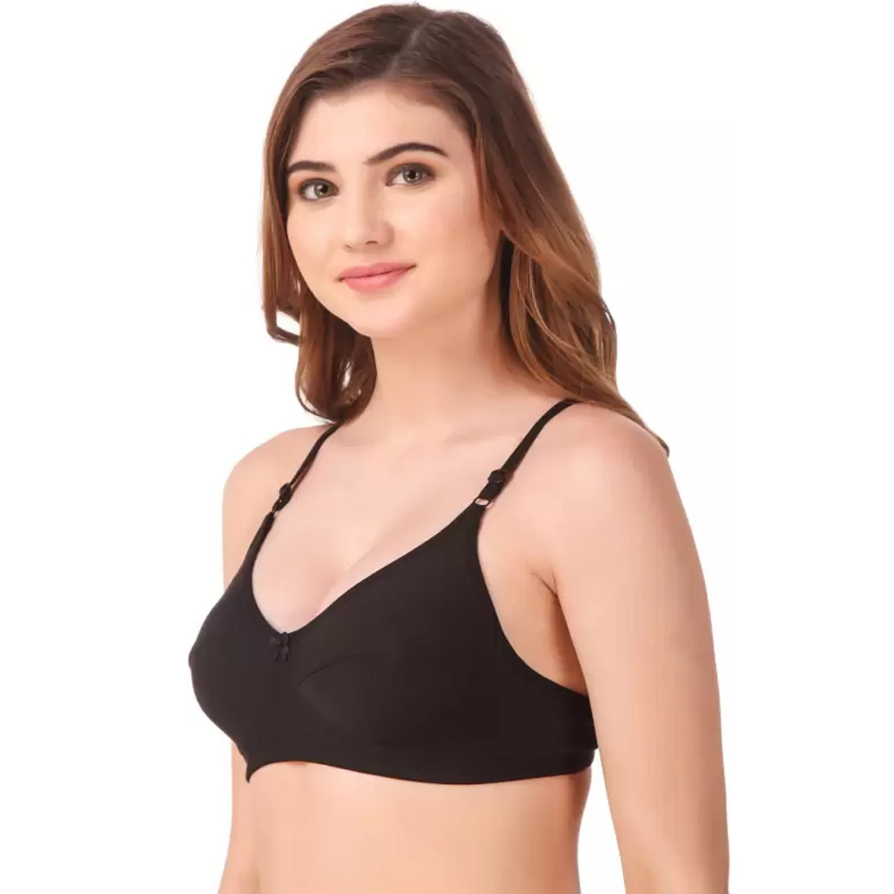 Women's Multicolour Cotton Blend Non Padded Bra (Pack of 6)