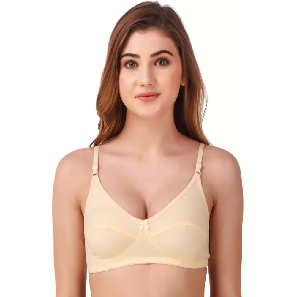 Women's Multicolour Cotton Blend Non Padded Bra (Pack of 6)