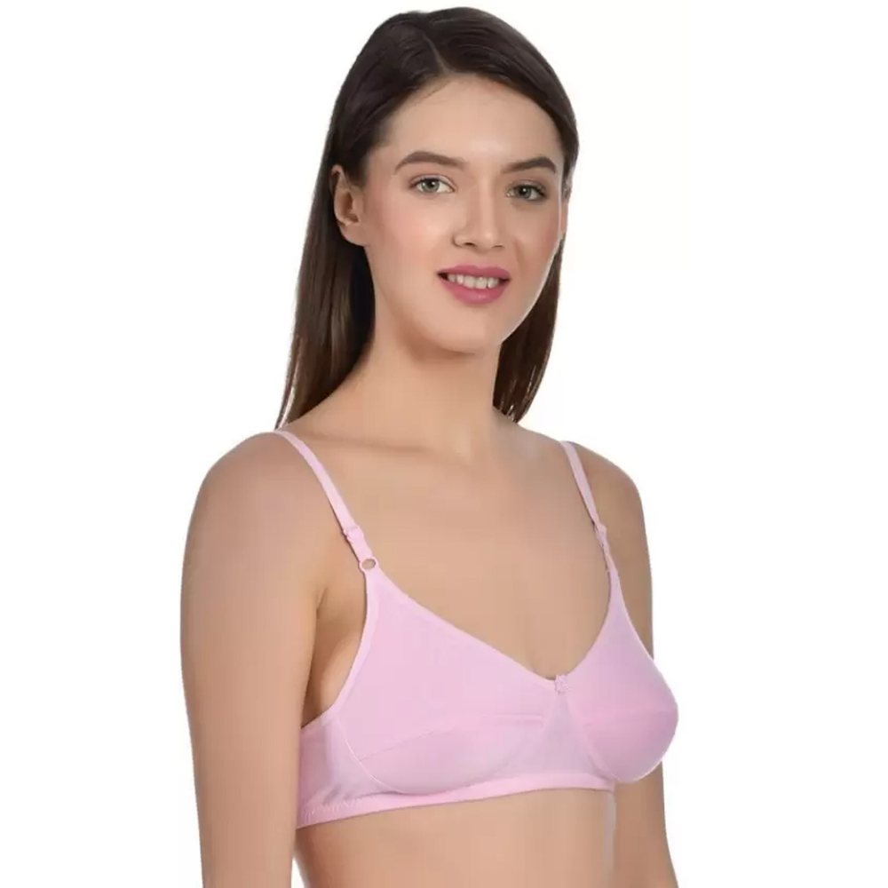 Women's Multicolour Cotton Blend Non Padded Bra (Pack of 6)