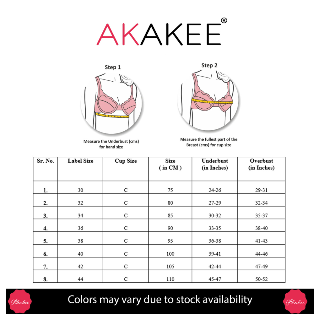 Women's Multicolour Cotton Blend Non Padded Bra (Pack of 6)